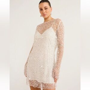 Panflay sequin white dress. Never worn. Size small